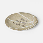 basketbalpartij met gedempt goud, speciaal aangepa papieren bordje (Gekanteld)