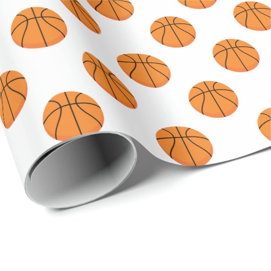 Basketbalpatroon | Achtergrondkleur Cadeaupapier (Rol Hoek)