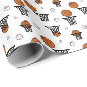 Basketbalpatroon Cadeaupapier (Rol Hoek)
