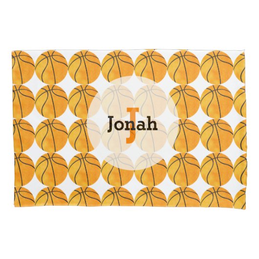 Basketbalpatroon Gepersonaliseerd Uniek Kinder Sin Kussensloop (Voorkant)