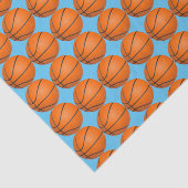 Basketbalpatroon op Custom Blue Sport Theme Tissuepapier (Detail)