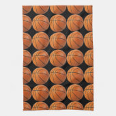 Basketbalpatroon op zwarte keukenhanddoek (Verticaal)