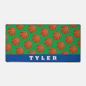 Basketbalpatroon, vetgedrukte witte naam, blauw/gr bureaumat (Voorkant)