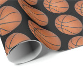 Basketbalpatroon zwart omslagpapier cadeaupapier (Rol Hoek)