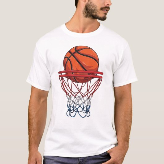 Basketbalrand en net Zwiep Vector Kunst T-shirt (Voorkant)
