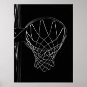 Basketbalring Donker Minimalistisch Close-up Poster (Voorkant)