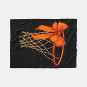 Basketbalring Met Strik Cute Basketbal Esthetiek Fleece Deken (Voorkant (Horizontaal))