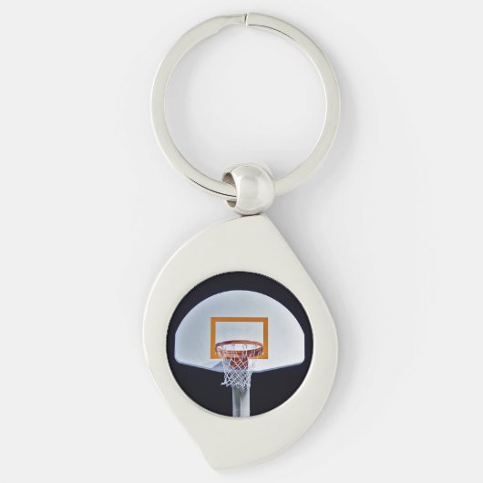 Basketbalring Metalen Sleutelhanger (Voorkant)