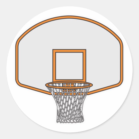 basketbalring ronde sticker (Voorkant)