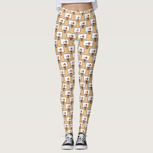 Basketbalringpatroon Leggings (Voorkant)