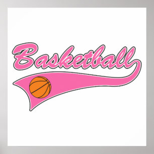 basketbalroze logo meisjes poster