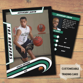 Basketbalruilkaart in Levendig Groen Zwart Contactkaartje