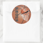 Basketbalscore in Oranje Bruin Ronde Sticker (Tas)