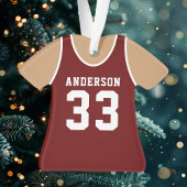 Basketbalshirt sportteam tenue donkerrood ornament