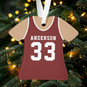 Basketbalshirt sportteam tenue donkerrood ornament