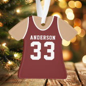 Basketbalshirt sportteam tenue donkerrood ornament