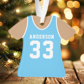 Basketbalshirt Sportteamuniform Blauw Ornament