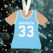 Basketbalshirt Sportteamuniform Blauw Ornament