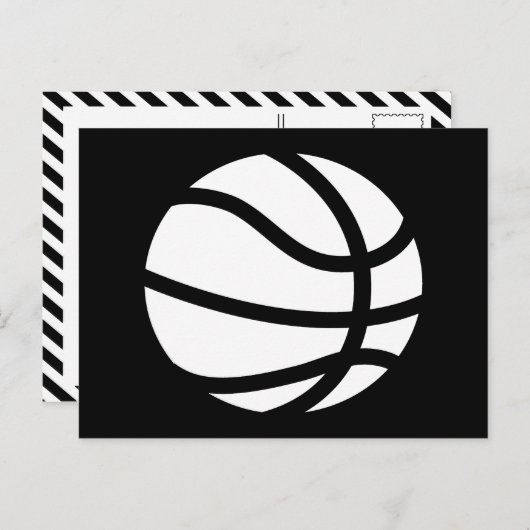 basketbalsilhouet briefkaart (Voorkant / Achterkant)