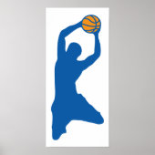 basketbalsilhouet poster (Voorkant)