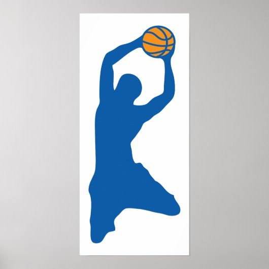 basketbalsilhouet poster (Voorkant)
