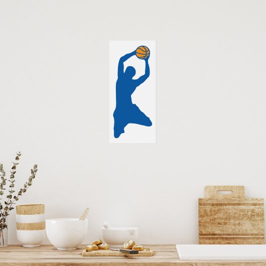 basketbalsilhouet poster (Keuken)