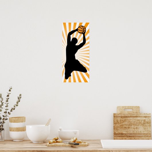 basketbalsilhouet poster (Keuken)