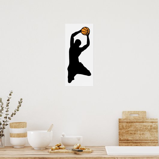 basketbalsilhouet poster (Keuken)