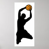basketbalsilhouet poster (Voorkant)