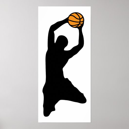 basketbalsilhouet poster (Voorkant)