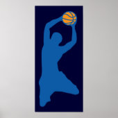 basketbalsilhouet poster (Voorkant)
