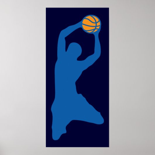 basketbalsilhouet poster (Voorkant)