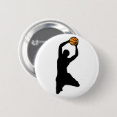 basketbalsilhouet ronde button 5,7 cm (Voorkant /achterkant)