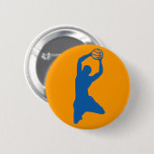 basketbalsilhouet ronde button 5,7 cm (Voorkant /achterkant)