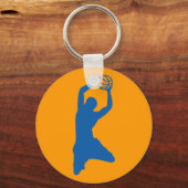 basketbalsilhouet sleutelhanger (Voorkant)