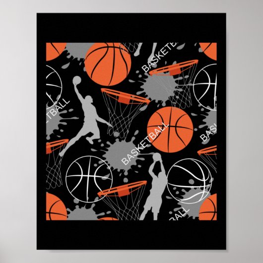 basketbalspeelpatroon poster (Voorkant)