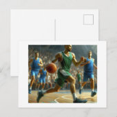 Basketbalspel, Briefkaart (Voorkant / Achterkant)
