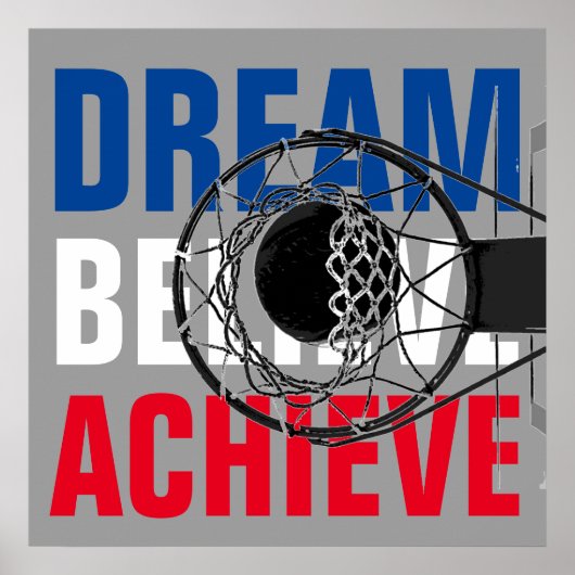 Basketbalspel Inspirerend Motivatie bereiken Poster (Voorkant)