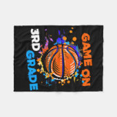 Basketbalspel op 3e klas 1e dag van de school thee fleece deken (Voorkant (Horizontaal))