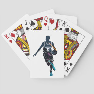 Basketbalspel Sport Challenge Silhouette Style Pokerkaarten