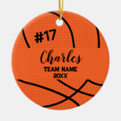 basketbalspeler | Aangepast naamnummer & team Keramisch Ornament (Voorkant)