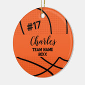 basketbalspeler | Aangepast naamnummer & team Keramisch Ornament (Links)