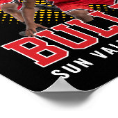 Basketbalspeler Aangepaste Foto Retro Bootleg Rood Poster (Hoek)