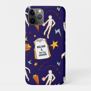 Basketbalspeler Aangepaste Naam Nummer Navy Blauwe Case-Mate iPhone Case