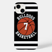 Basketbalspeler Aangepaste Team Naam Jersey Nummer Case-Mate iPhone Case (Achterkant)