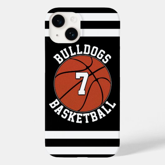 Basketbalspeler Aangepaste Team Naam Jersey Nummer Case-Mate iPhone Case (Achterkant)