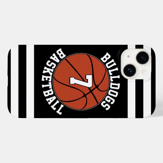 Basketbalspeler Aangepaste Team Naam Jersey Nummer Case-Mate iPhone Case (Achterkant (horizontaal))