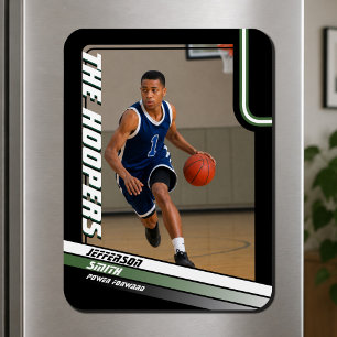 Basketbalspeler Aangepaste Zwarte Groene Foto Magn Magneet