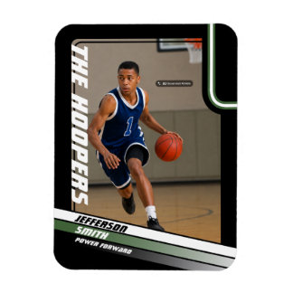 Basketbalspeler Aangepaste Zwarte Groene Foto Magn Magneet