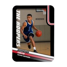 Basketbalspeler Aangepaste Zwarte Rode Foto Magnee